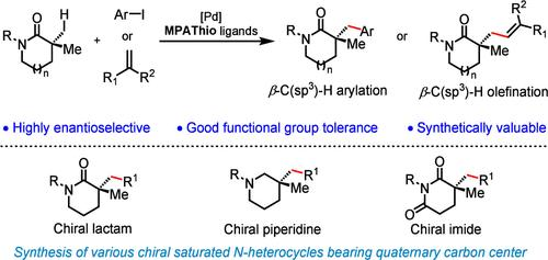 余金权课题组：利用内酰胺的对映选择性β-C(sp3)-H 活化合成手性饱和杂环